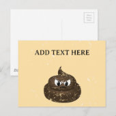 Distressed Angry Cartoon Poop Aangepaste tekst Briefkaart (Voorkant / Achterkant)