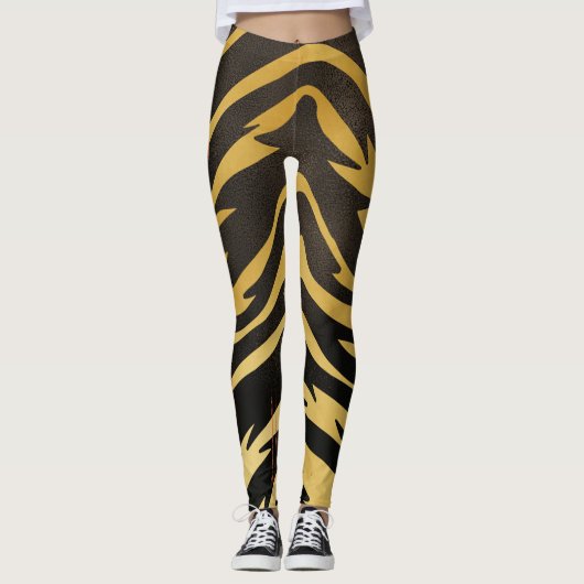  Distressed Animal Print Tiger Stripes Leggings (Voorkant)