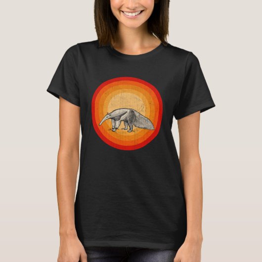 Distressed Anteater Retro Style T-shirt (Voorkant)