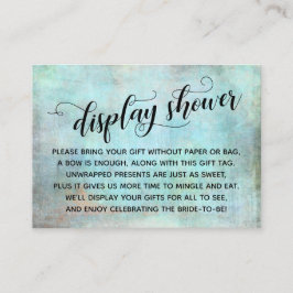 Distressed Aqua Display Geen Wrap Vrijgezellenfees Informatiekaartje