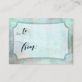 Distressed Aqua Display Geen Wrap Vrijgezellenfees Informatiekaartje (Achterkant)