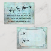 Distressed Aqua Display Geen Wrap Vrijgezellenfees Informatiekaartje (Voorkant / Achterkant)