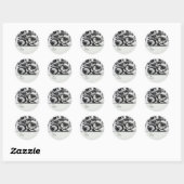 Distressed B&W Roses Personalized To & From Ronde Sticker (Vel)