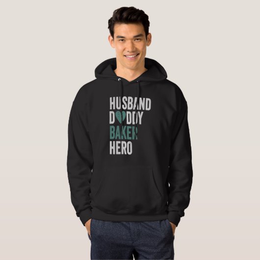 Distressed Baker  Husband Daddy Baker Hero Hoodie (Voorkant volledig)