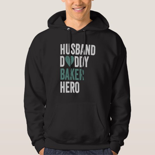 Distressed Baker  Husband Daddy Baker Hero Hoodie (Voorkant)