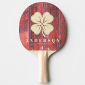 Distressed Barn Boards Four Leaf Clover with Name Tafeltennisbatje (Voorkant)