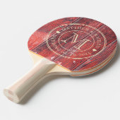 Distressed Barn Boards Wedding Monogram Heart Tafeltennisbatje (Voorkant Gekanteld)