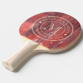Distressed Barn Boards Wedding Monogram Tafeltennisbatje (Voorkant Gekanteld)