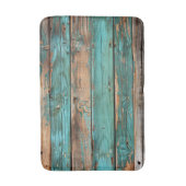 Distressed Barn Wood Blauwgroen Aqua Shabby Chic Badmat (Voorkant Verticaal)