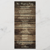 Distressed Barn Wood Rustiek Trouwprogramma Programmakaart (Achterkant)