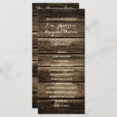 Distressed Barn Wood Rustiek Trouwprogramma Programmakaart (Voorkant / Achterkant)