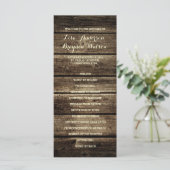 Distressed Barn Wood Rustiek Trouwprogramma Programmakaart (Staand voorkant)