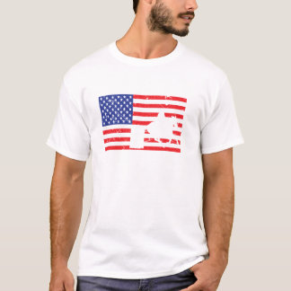  Distressed Barrel Racing USA American Flag Vintag T-shirt