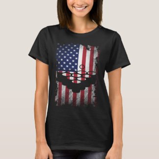 Distressed Beer Pong American Flag Vintage USA Pat T-shirt