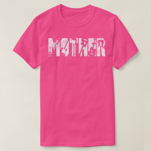 Distressed Best Mother Ever Guitar Lover Guitarist T-shirt (Design voorkant)