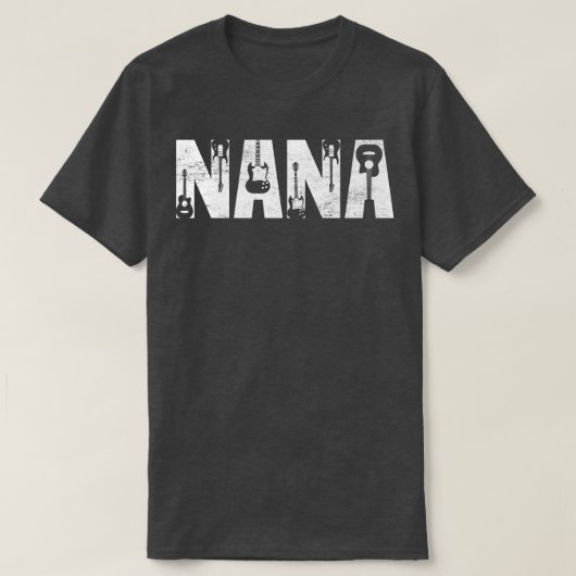 Distressed Best Nana Ever Guitar Lover Guitarist22 T-shirt (Design voorkant)