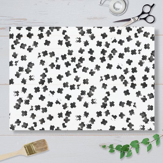 Distressed Black Cross Tissue Paper Tissuepapier