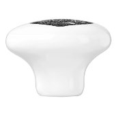 Distressed Black Heart Pawprint Ceramic Knob Keramische Knop (Zijkant)