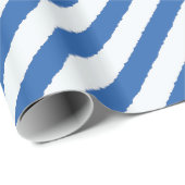 Distressed blauw wit diagonale strepen faux gesche cadeaupapier (Rol Hoek)