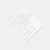 Distressed Bleek Grey Typography Wit Servet (Hoek)