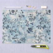 Distressed Blue Florals Patroon Tissuepapier (Craft)