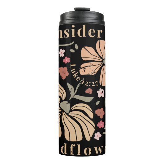 Distressed Boho Wildflowers Graphic Thermosbeker (Voorkant)