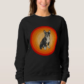 Distressed Boston Terrier  Retro Style Trui (Voorkant)