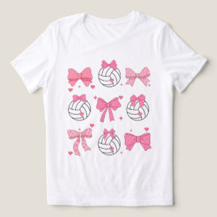 Distressed Bow Volleybal Shirt Coquette, Volleybal
