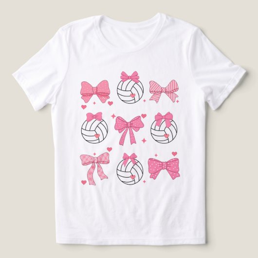 Distressed Bow Volleybal Shirt Coquette, Volleybal (Design voorkant)