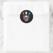 Distressed Bowling voor mannen Bowling pins en LL Ronde Sticker (Tas)