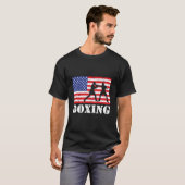 Distressed Boxing Usa American Flag Boxer Fighter T-shirt (Voorkant volledig)