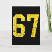 Distressed Bright Gold Number 67 Jersey Player Uni Kaart (Voorkant)
