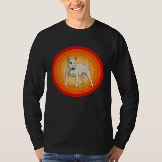 Distressed Bull Terrier Dog  Retro Style T-shirt (Voorkant)
