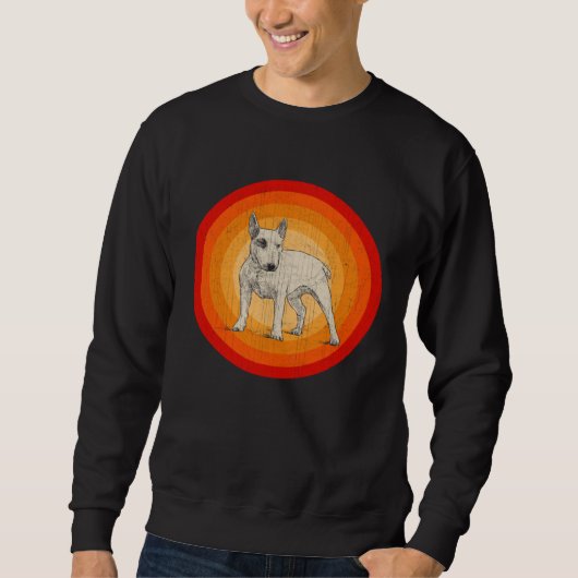 Distressed Bull Terrier Dog  Retro Style Trui (Voorkant)