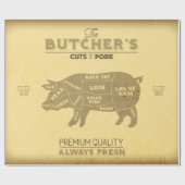Distressed Butcher Snijdt Van Varkensvarken Diagra Cadeaupapier (Vlak)