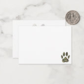Distressed Camo Dog Paw Print Blank Notitiekaartje (Voorkant / Achterkant in situ)