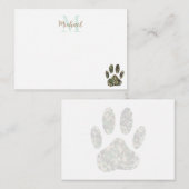 Distressed Camo Dog Paw Print Monogram Notitiekaartje (Voorkant / Achterkant)