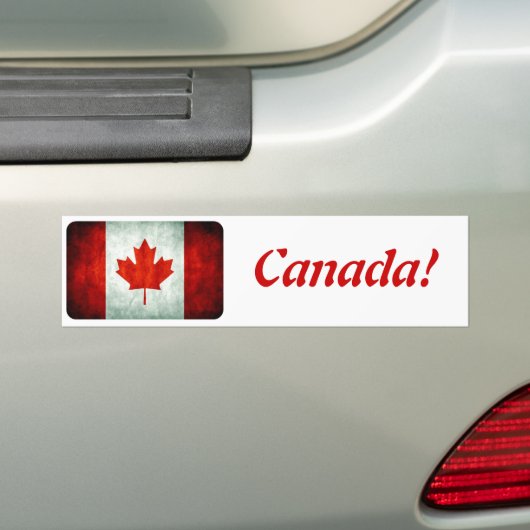 Distressed Canada Flag Bumpersticker (Op auto)