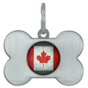 Distressed Canada Flag Huisdieren Naamplaatje