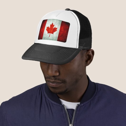 Distressed Canada Flag Trucker Pet (In situ)