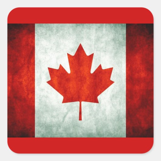 Distressed Canada Flag Vierkante Sticker (Voorkant)