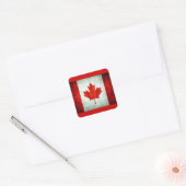 Distressed Canada Flag Vierkante Sticker (Envelop)
