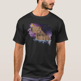Distressed Capybara And Bird Nature Animal Rodent  T-shirt