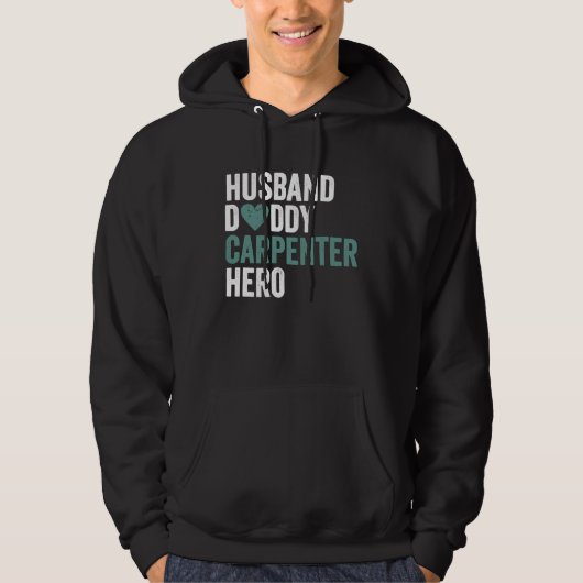 Distressed Carpenter  Husband Daddy Carpenter Hero Hoodie (Voorkant)