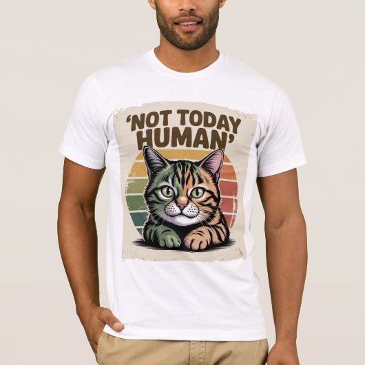  Distressed Cat Graphic T-shirt – Grappige Retro (Voorkant)