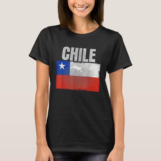 Distressed Chile Flag Graphic for Men Women Hispan T-shirt (Voorkant)