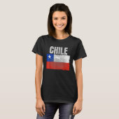 Distressed Chile Flag Graphic for Men Women Hispan T-shirt (Voorkant volledig)