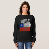 Distressed Chile Flag Graphic for Men Women Hispan Trui (Voorkant volledig)
