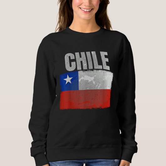 Distressed Chile Flag Graphic for Men Women Hispan Trui (Voorkant)