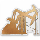 Distressed Copper Color Oil Pumping Unit Design Sticker (Voorkant)